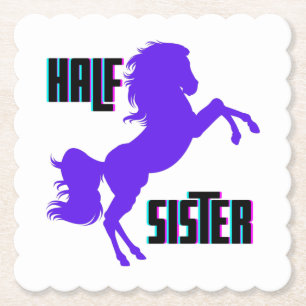 Posavasos De Papel Parentesco De Pony Púrpura De Mitad De Hermandad