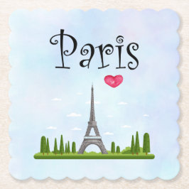 Posavasos De Papel París francés con Torre Eiffel