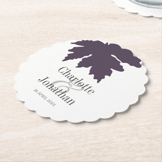 Posavasos De Papel Partido Boda/compromiso de la hoja de arce de otoñ (En perspectiva)