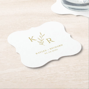 Posavasos De Papel Partido de compromiso de ensayo de Bodas de Leafy 