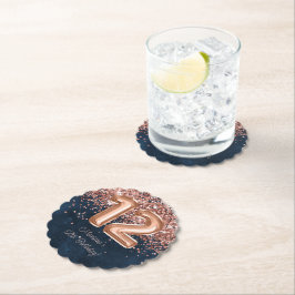 Posavasos De Papel Partido de los 12 Años de la Marina Azul de Oro Ro