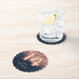 Posavasos De Papel Partido de los 14 Años de la Marina Azul de Oro Ro