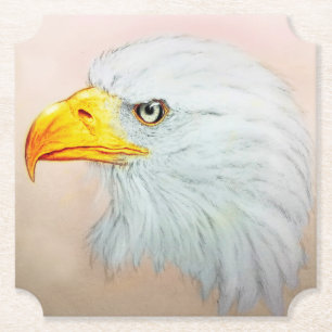 Posavasos De Papel Pascua con forma de águila blanca, boceto de pájar