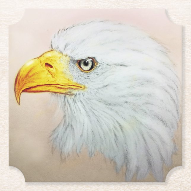 Posavasos De Papel Pascua con forma de águila blanca, boceto de pájar (Anverso)