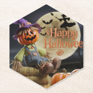 Posavasos De Papel Pascua de calabaza nocturna espeluznante