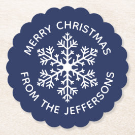 Posavasos De Papel Pascua de papel de copo de nieve de la marina