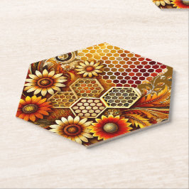 Posavasos De Papel Pascua de papel del hexágono de otoño