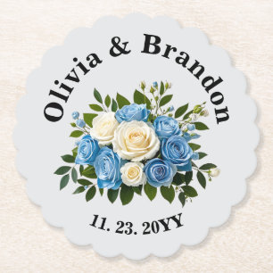 Posavasos De Papel Pascua de papel floral personalizado para Bodas