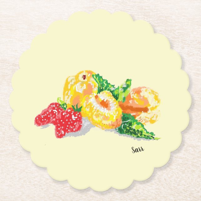 Posavasos De Papel Pascua de papel :Frutas del amor (Anverso)
