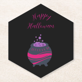 Posavasos De Papel Pascua de papel rosa morado de Halloween