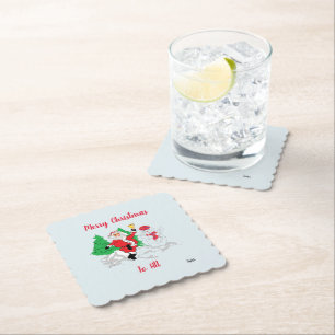 Posavasos De Papel Pascua de vacaciones: Feliz Navidad