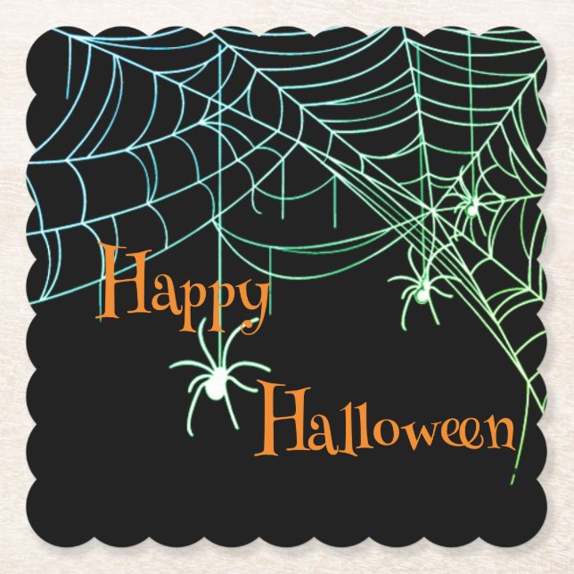 Posavasos De Papel Pascua feliz de papel de Halloween (Anverso)