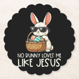 Posavasos De Papel Pascua Ningún Conejo Me Ama Como Jesús Cristiano