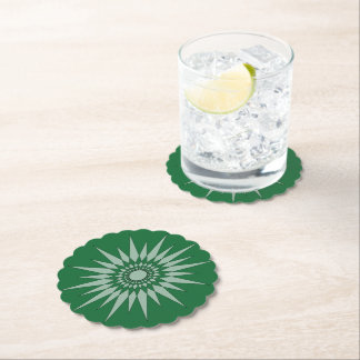 Posavasos De Papel Pascua - Patrón de estallido en verde oscuro