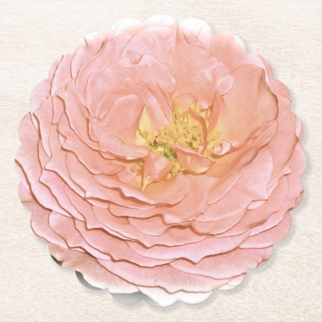 Posavasos De Papel Pascua rosa rosa pastel (Anverso)