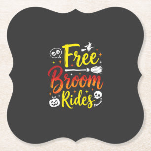 Posavasos De Papel Paseos en Escoba Gratis de Halloween Bruja Gráfica