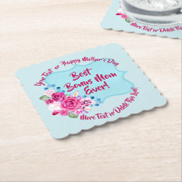 Posavasos De Papel Paso Día de la Madre Bonus Mamá Cambiar Texto Redo