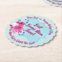 Posavasos De Papel Paso Día de la Madre Bonus Mamá Cambiar Texto Vibr