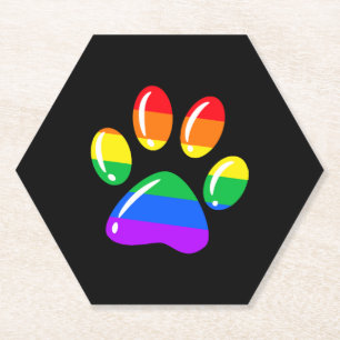 Posavasos De Papel Pasta arcoiris Imprimir perro con orgullo LGBT