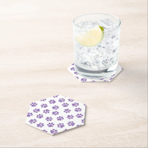 Posavasos De Papel Pasta de perro, garras de perro, garras moradas