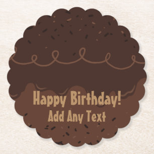 Posavasos De Papel Pastel de chocolate de cumpleaños helado