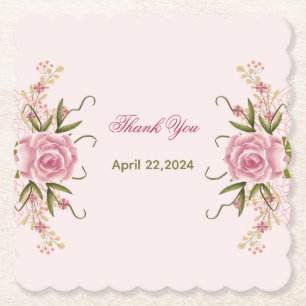 Posavasos De Papel Pastel Doble articulación rosa doble cumpleaños Gr