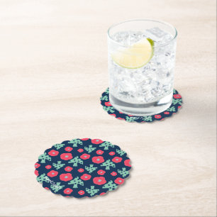 Posavasos De Papel patrón_7_camellia y pájaro_1