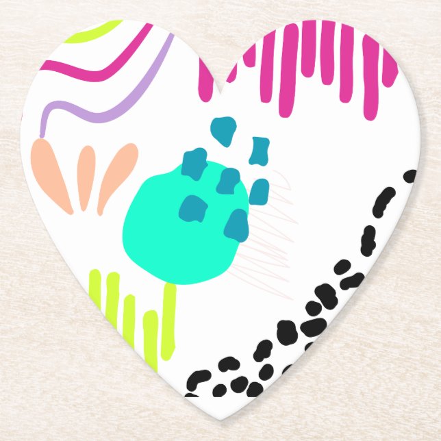 Posavasos De Papel Patrón abstracto colorido moderno. (Anverso)