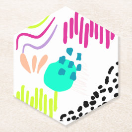 Posavasos De Papel Patrón abstracto colorido moderno.