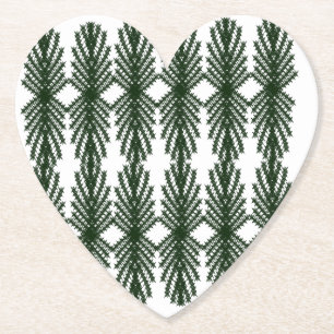 Posavasos De Papel Patrón Abstracto de Pino Verde Bosque Personalizad