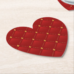 Posavasos De Papel Patrón Art Nouveau rojo y oro