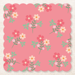 Posavasos De Papel Patrón Daisy Bouquet Retro Rosa Dulce