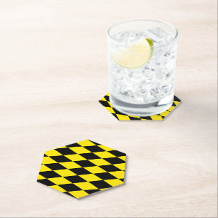 Posavasos De Papel Patrón de bandera de diamantes de Baviera negra y