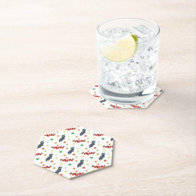 Posavasos De Papel Patrón De Bayas, Redberry, Blueberry, Fruta (In situ)