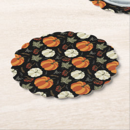 Posavasos De Papel Patrón de calabazas otoñales