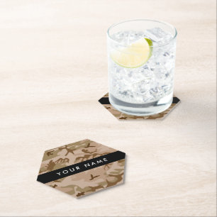 Posavasos De Papel Patrón de Camuflaje del Desierto, Tu nombre, Perso