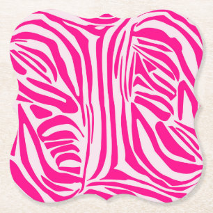 Posavasos De Papel Patrón de cebra rosa