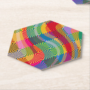 Posavasos De Papel Patrón de color retro