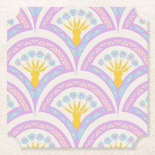 Posavasos De Papel patrón de concha de colores pastel