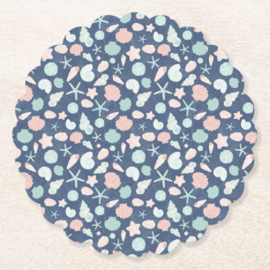 Posavasos De Papel patrón de conchas marinas