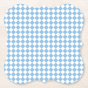 Posavasos De Papel Patrón de diamante de cuadros azules y blancos