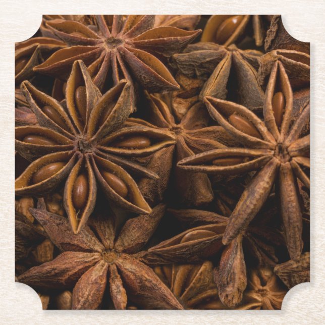 Posavasos De Papel Patrón de estrellas de anís (Anverso)