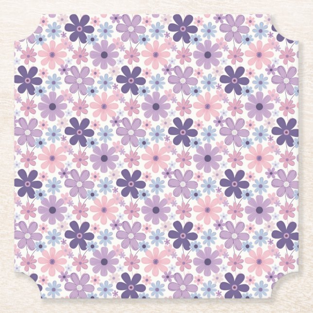 Posavasos De Papel Patrón de Flor Y2K (Anverso)