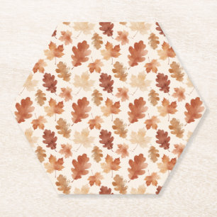 Posavasos De Papel Patrón de hoja de otoño acogedor