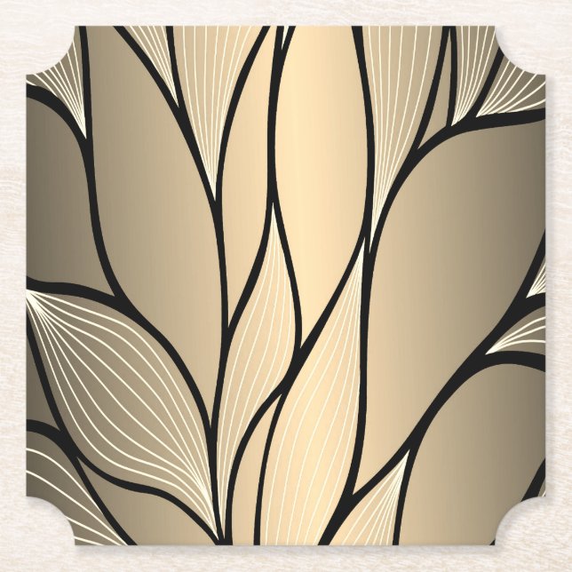 Posavasos De Papel Patrón de licencia creativa de oro antiguo (Anverso)