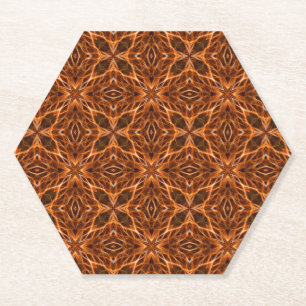 Posavasos De Papel Patrón de Mandala-23100 de calidoscopio marrón