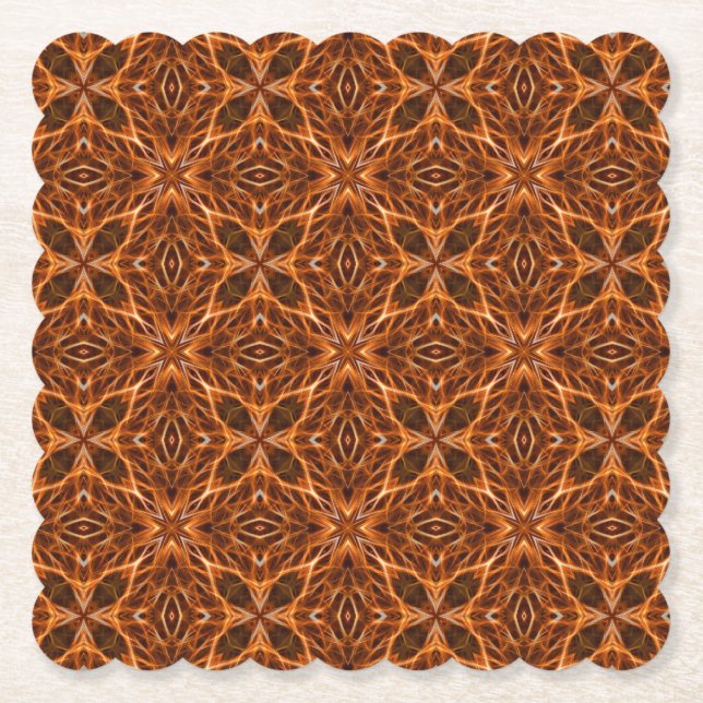 Posavasos De Papel Patrón de Mandala-23100 de calidoscopio marrón (Anverso)