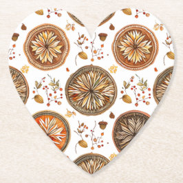 Posavasos De Papel Patrón de Mandala de otoño