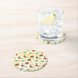 Posavasos De Papel Patrón de Navidades de hormigón y hueso