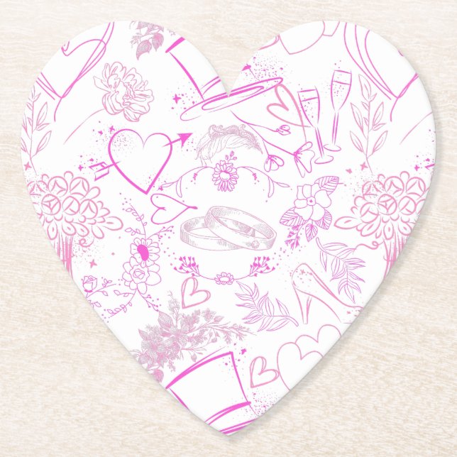 Posavasos De Papel patrón de ornamentos boda 02 (Anverso)